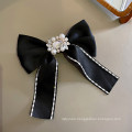 New Fabric Pearl Rhinestone Big Hair Barrettes Bow Knot Fashion Accessories Hairpin Korean Luxury Spring Clip